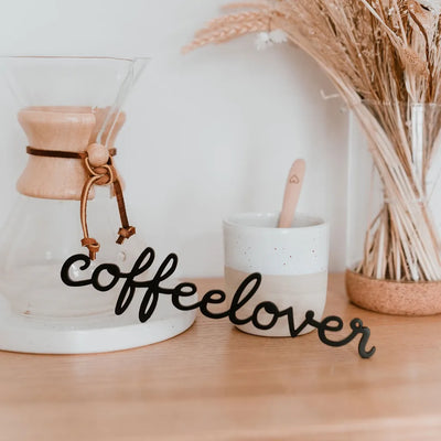 ‘Coffeelover’ Schriftzug