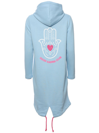 Hoodie Zipmantel 'Good Karma Club' - Zwillingsherz